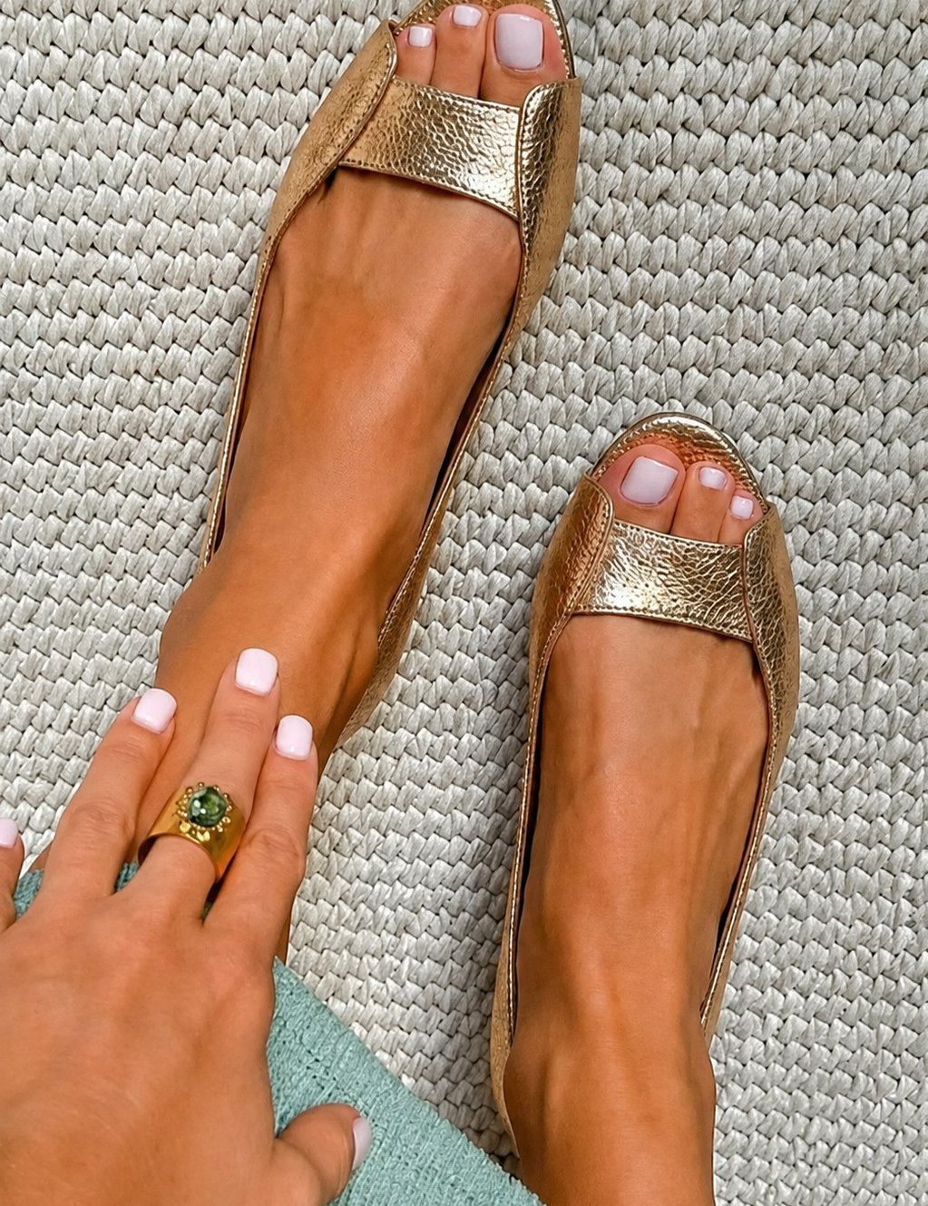 Adelina | Sandali Dorati Comfort Chic