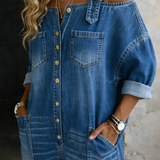 Salopette in Denim con Spalle Scoperte - Silvana di Amora Moda, foto 2