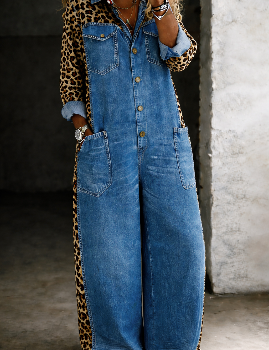 Tuta in Denim - Amalia di Amora Moda, foto 3