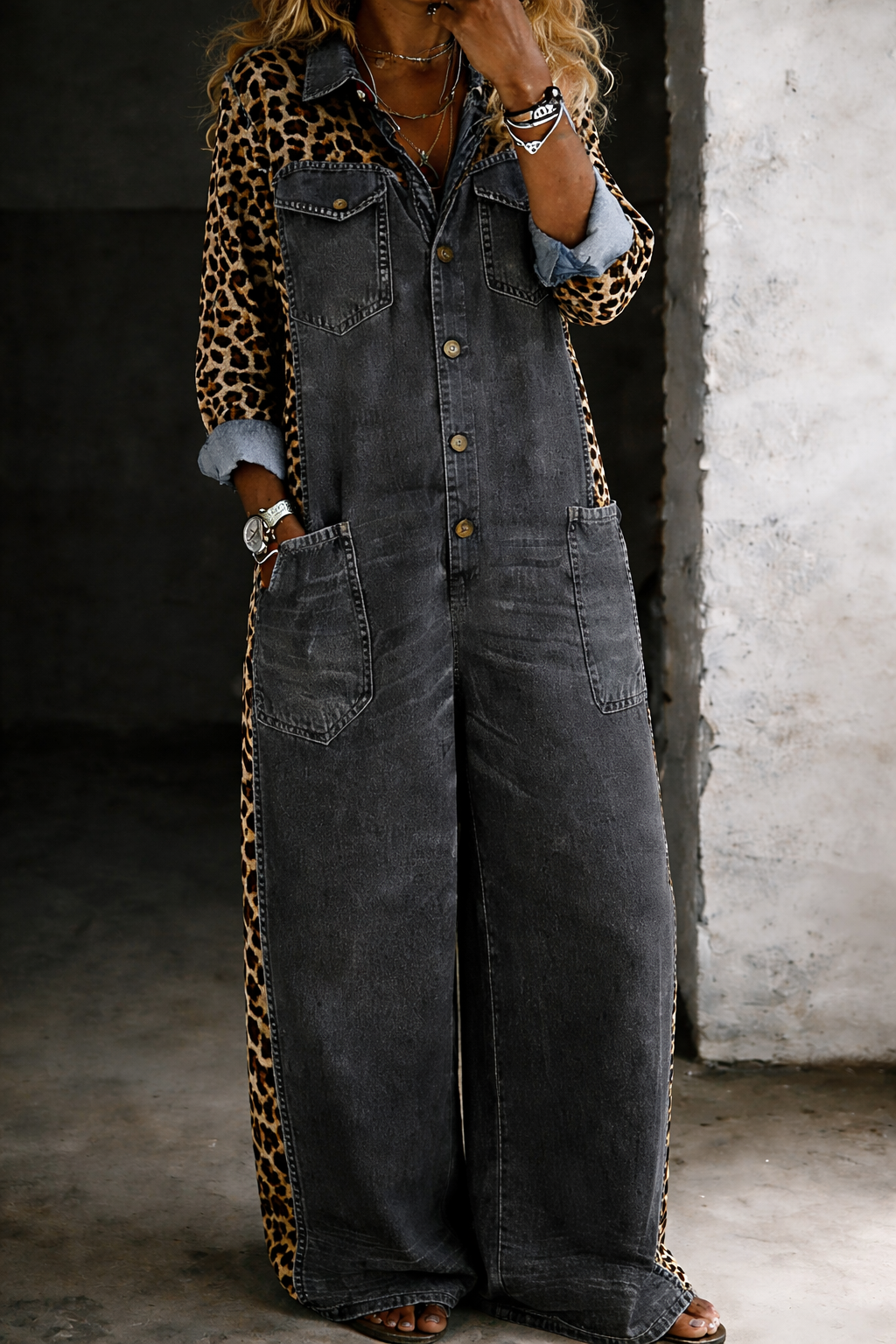 Tuta in Denim - Amalia di Amora Moda, foto 4