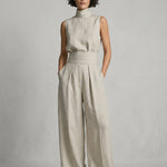 Completo con Canotta senza Maniche in beige - Noemi di Amora Moda