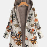 Cappotto Boho-Sherpa con Cappuccio e Motivo Floreale - Elena di Amora Moda, foto 2
