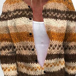 Cardigan con Strisce in Marrone e Crema - Manuela di Amora Moda