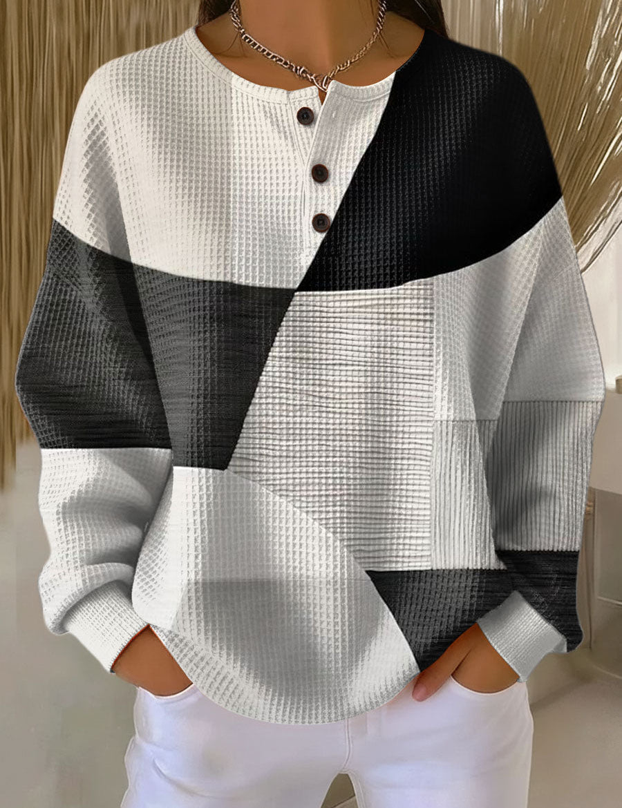 Pullover Patchwork in Nero e Bianco - Carmela di Amora Moda
