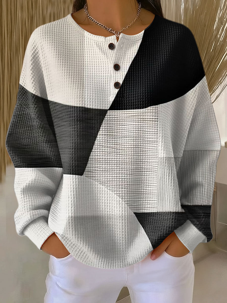 Pullover Patchwork in Nero e Bianco - Carmela di Amora Moda