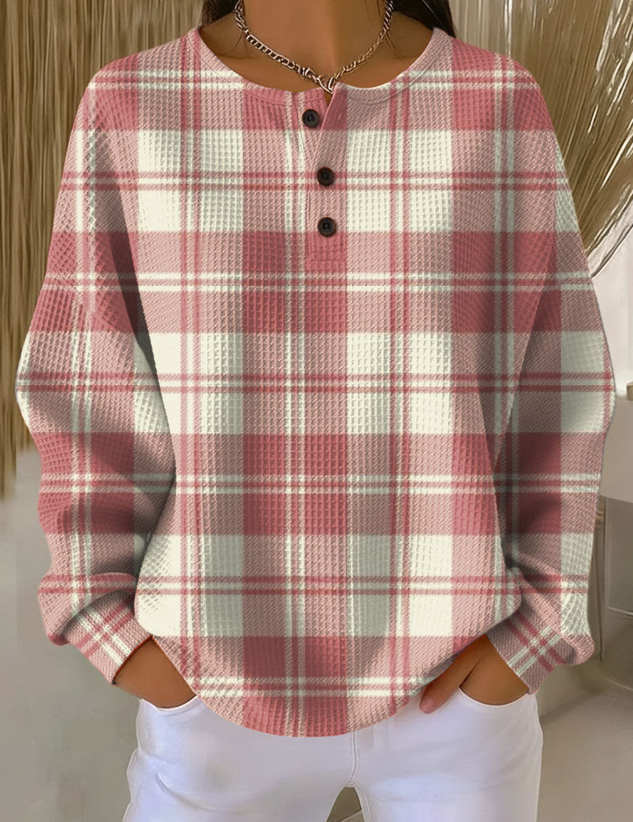 Maglione con Motivo a Quadri in Rosa - Zaira di Amora Moda