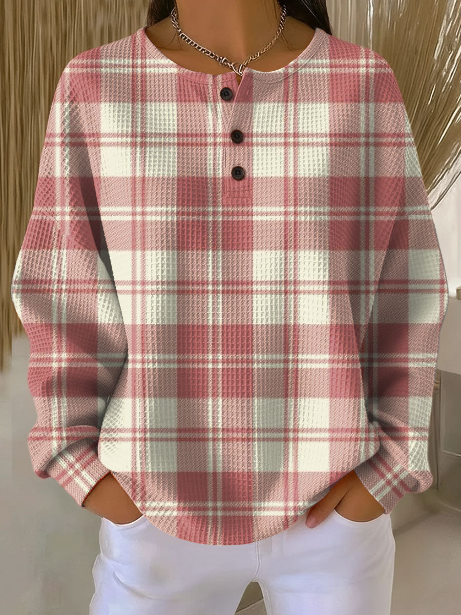 Maglione con Motivo a Quadri in Rosa - Zaira di Amora Moda