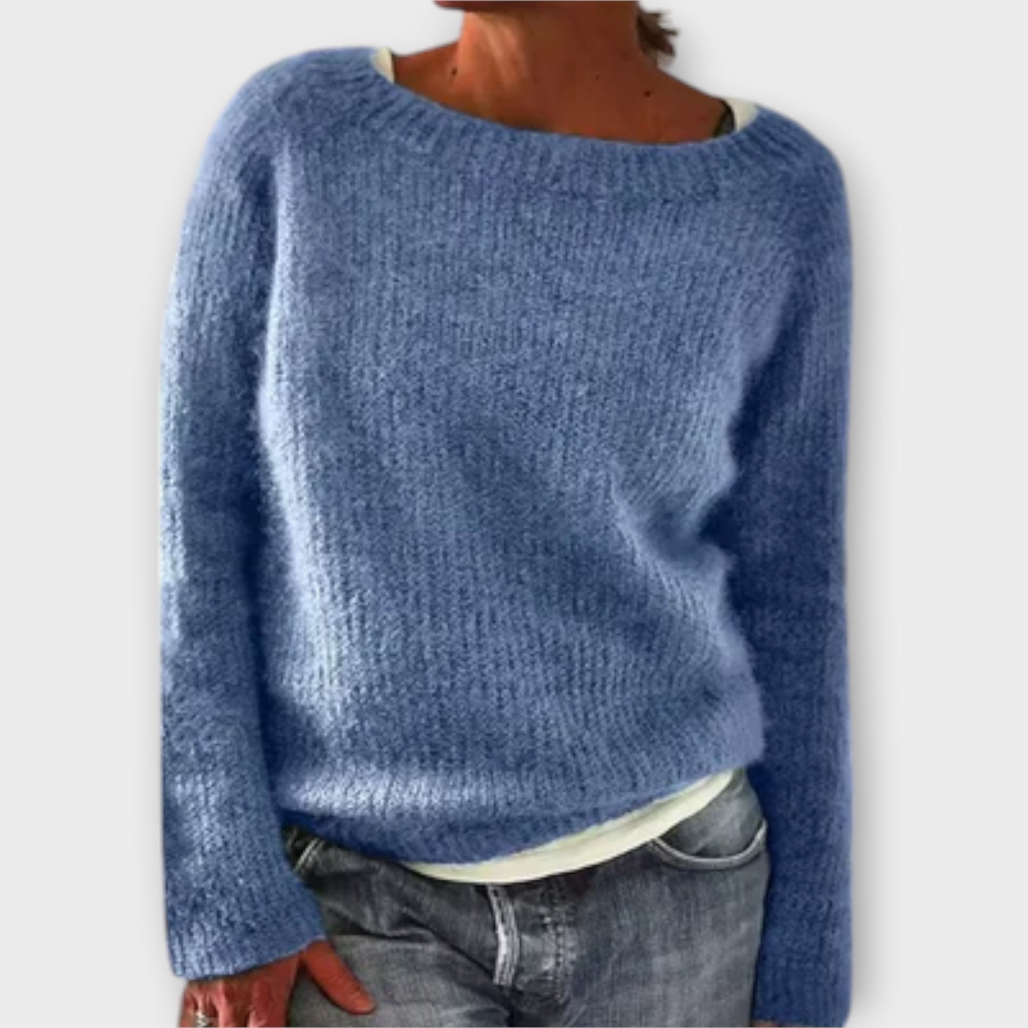 Maglione Vintage in azzurro - Ottavia di Amora Moda, foto 3