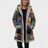 Comoda Felpa Patchwork con Cappuccio in Toni Terrosi - Autunno di Amora Moda, foto 2