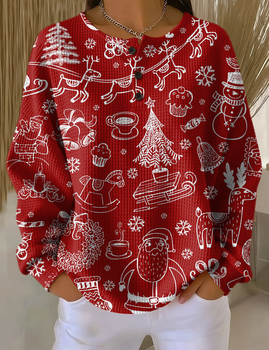 Maglione di Natale Rosso con Motivi Bianchi - Nicoletta di Amora Moda