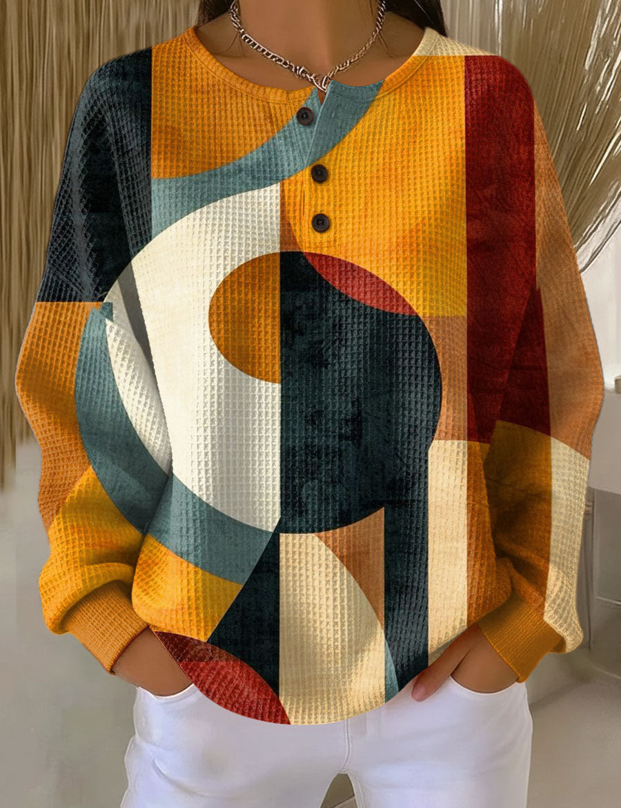 Maglione con Motivo Geometrico in arancione - Costanza di Amora Moda