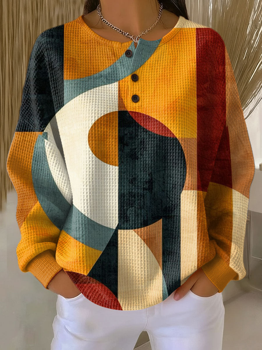 Maglione con Motivo Geometrico in arancione - Costanza di Amora Moda