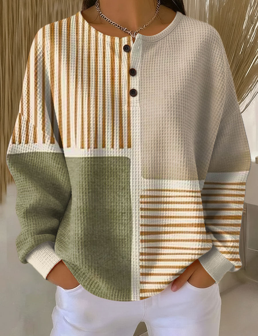 Maglione Patchwork in Verde e Senape - Viviana di Amora Moda