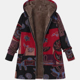 Cappotto con Cappuccio in Patchwork Boho con Motivo Astratto - Marina di Amora Moda