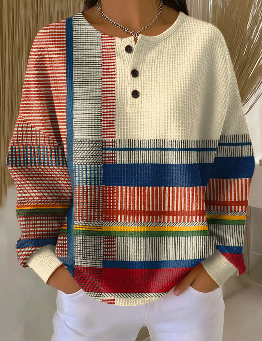 Maglione con Righe e Aree Colorate in multicolore - Violetta di Amora Moda