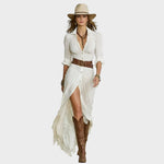 Abito Maxi Elegante in bianco - Ida di Amora Moda