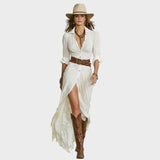 Abito Maxi Elegante in bianco - Ida di Amora Moda