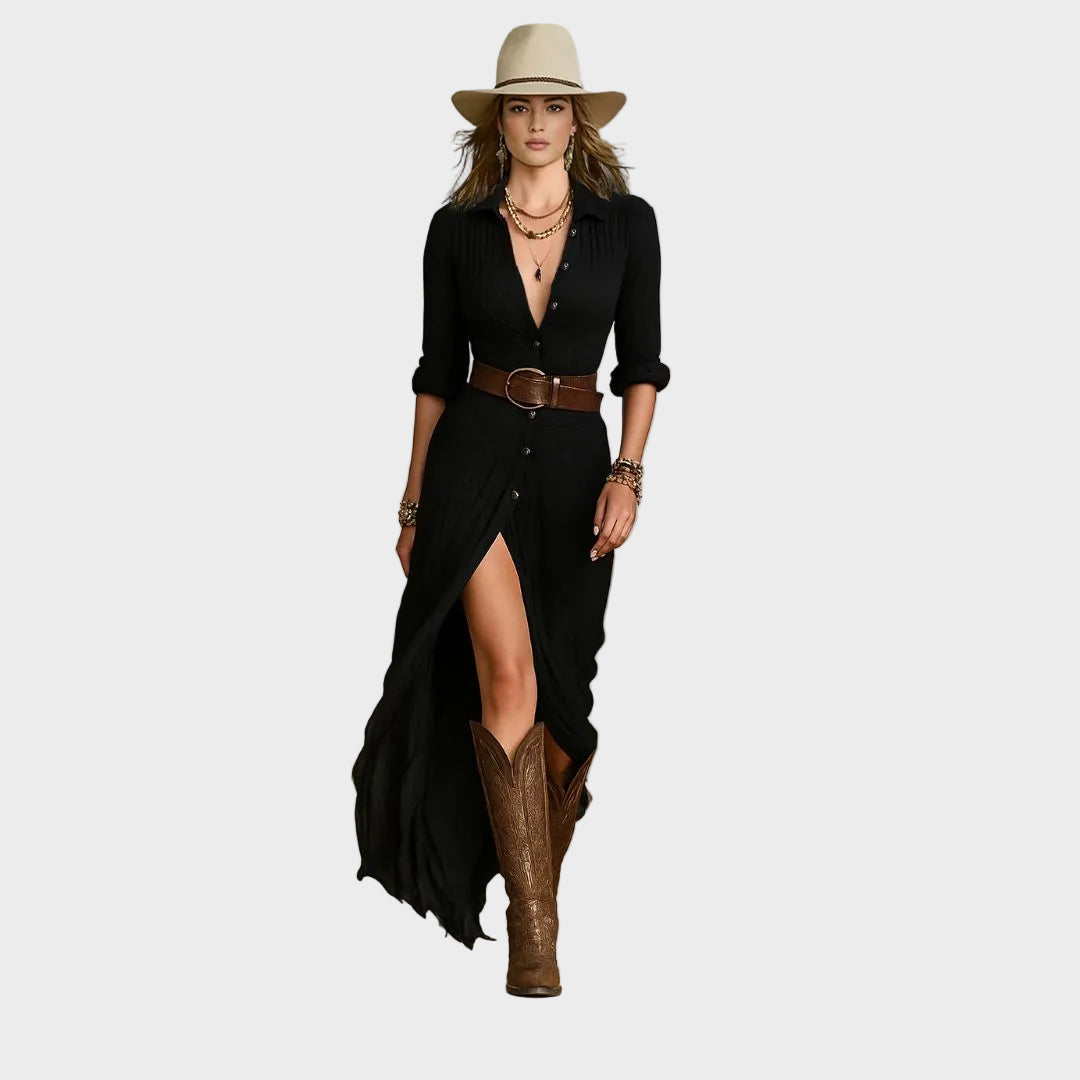 Abito Maxi Elegante in nero - Ida di Amora Moda, foto 2