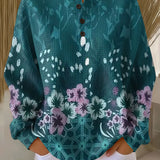 Maglione Turchese con Fiori - Adele di Amora Moda