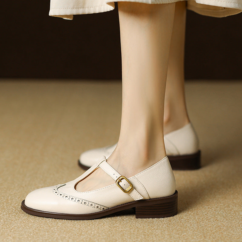 Scarpe Classiche con Cinturini per Donna in beige - Eliana di Amora Moda