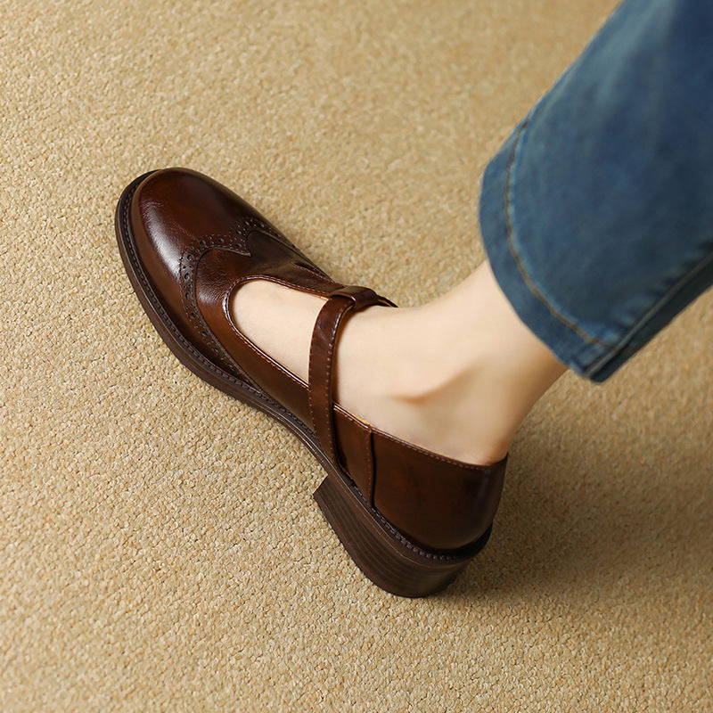 Scarpe Classiche con Cinturini per Donna in marrone - Eliana di Amora Moda, foto 4