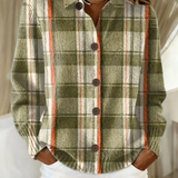 Cardigan a Quadri Verde Oliva con Bottoni - Vittoria di Amora Moda