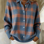 Calda Giacca a Maglia a Quadri Blu - Loredana di Amora Moda