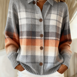Giacca a Cardigan a Scacchi Calda in multicolore - Margherita di Amora Moda