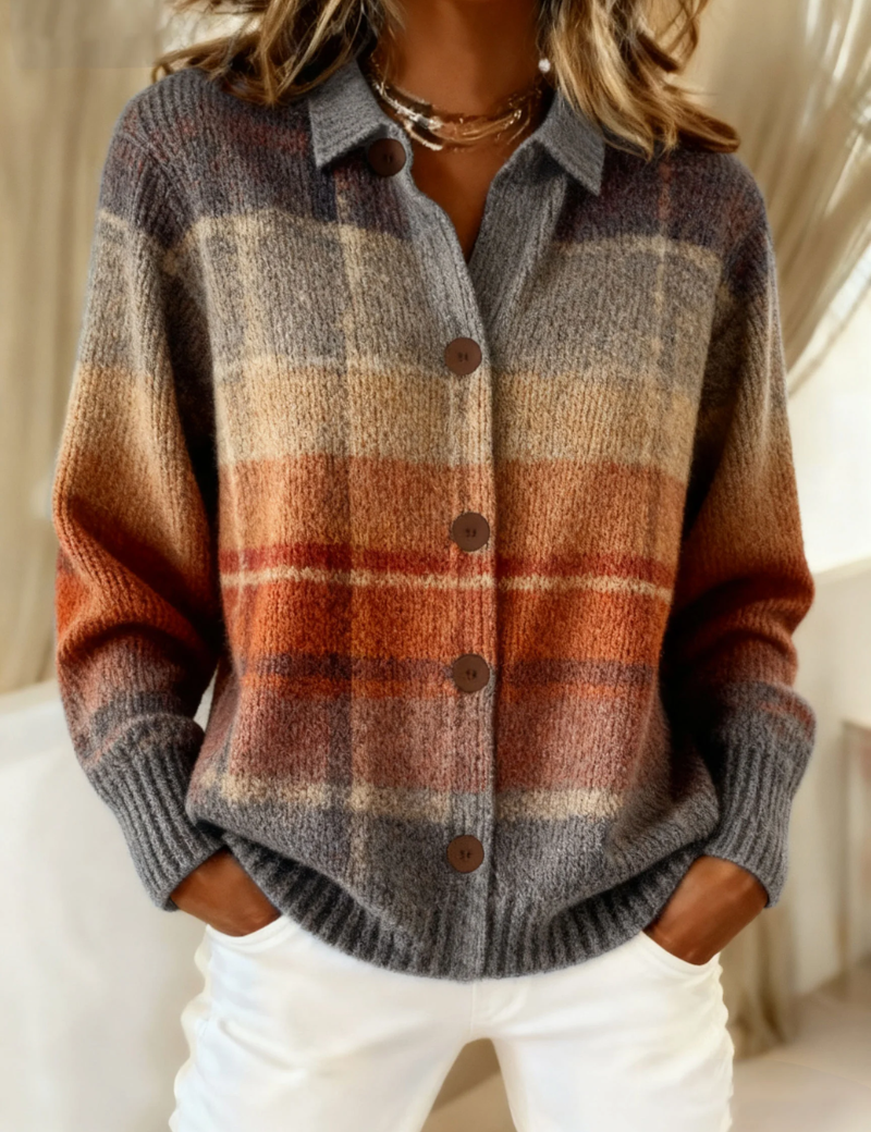 Giacca a Maglia Ombré per l'Autunno in multicolore - Isabella di Amora Moda