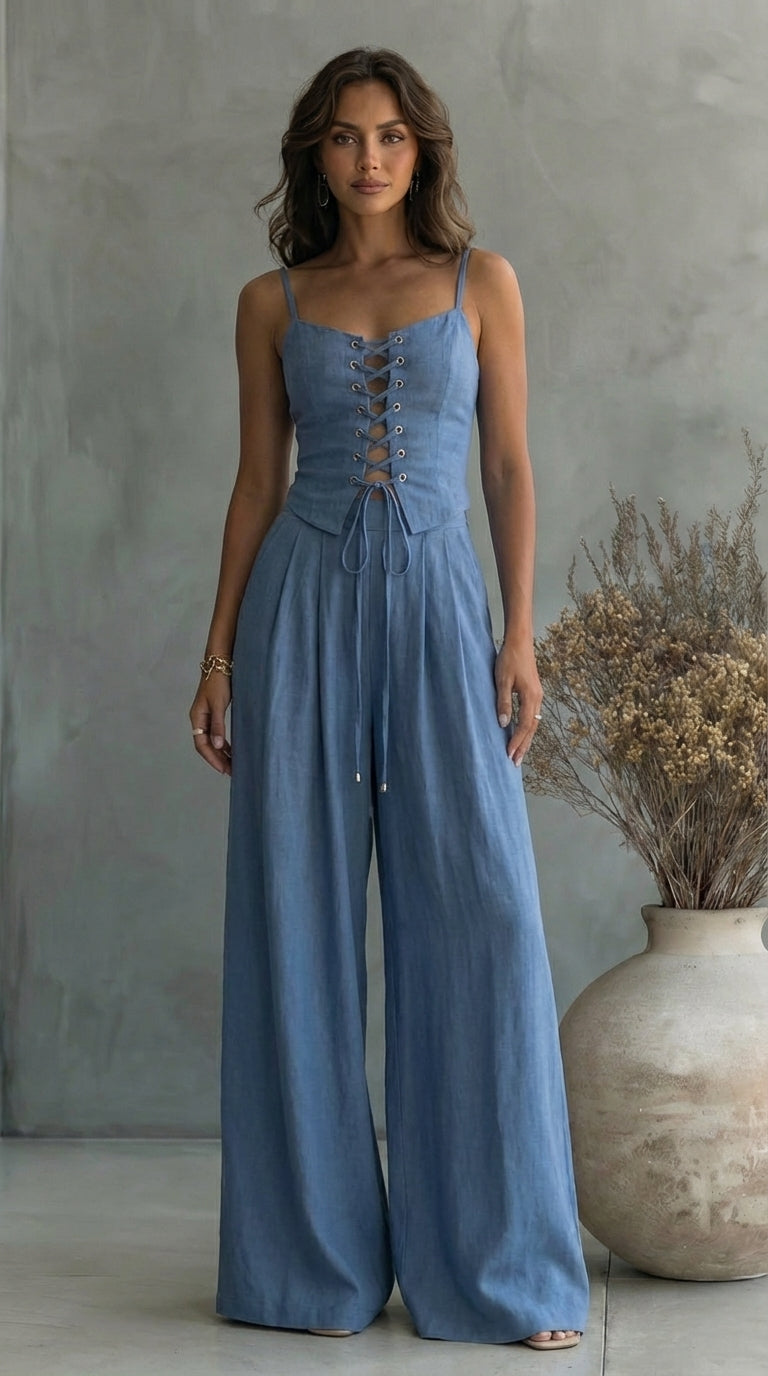 Completo Estivo da Donna in blu - Nora di Amora Moda, foto 2
