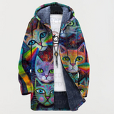 Felpa con Cappuccio con Gatto e Arcobaleno - Manuela di Amora Moda