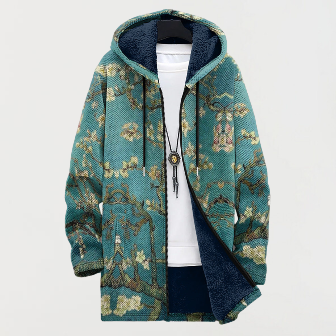 Cappotto con Motivo Floreale Artistico - Giulia di Amora Moda