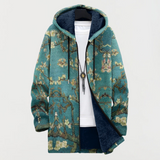 Cappotto con Motivo Floreale Artistico in verde - Giulia di Amora Moda, foto 2