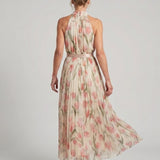 Aurelle | Abito Midi Floreale con Collo All'Americana