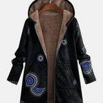 Giacca Sherpa con Motivo Tribale in nero - Isotta di Amora Moda