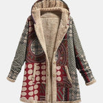 Cappotto Sherpa Bordeaux con Motivo Geometrico - Lisa di Amora Moda