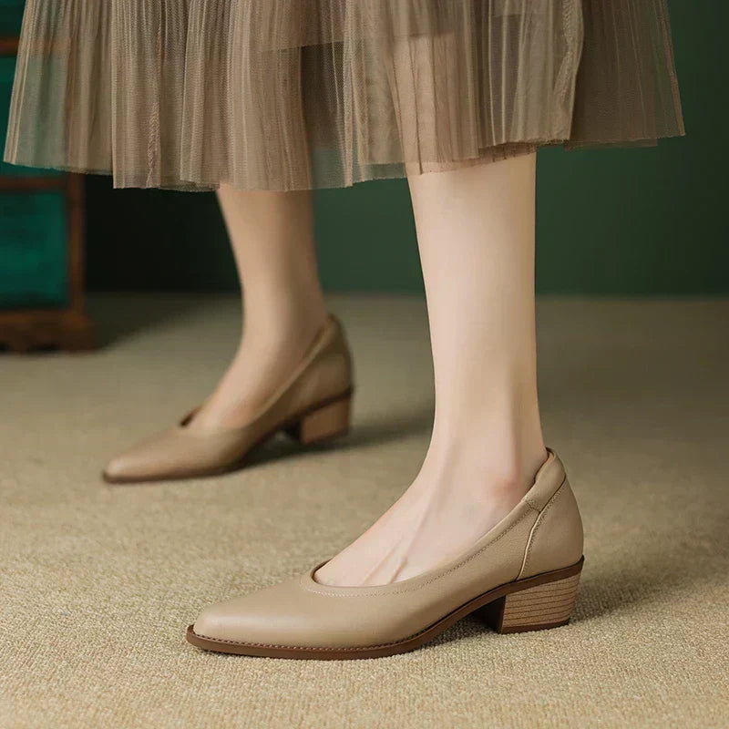 Scarpe con Tacco Medio in beige - Margherita di Amora Moda, foto 3