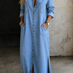 Abito con Bottoni in blu scuro - Delia di Amora Moda, foto 3