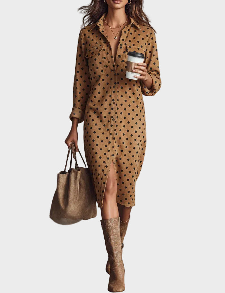Abito Midi a Pois in Similpelle - Piera di Amora Moda