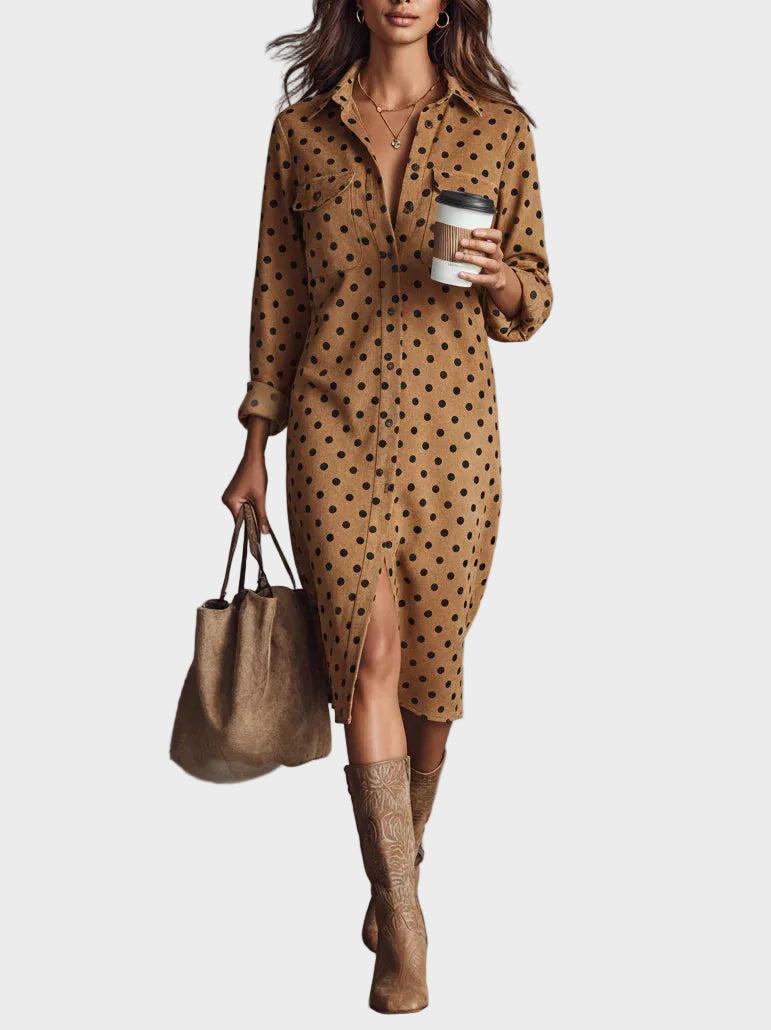 Abito Midi a Pois in Similpelle - Piera di Amora Moda
