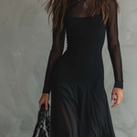 Abito Maxi Nero con Scollo Largo - Enrica di Amora Moda, foto 2