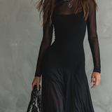 Abito Maxi Nero con Scollo Largo - Enrica di Amora Moda, foto 2