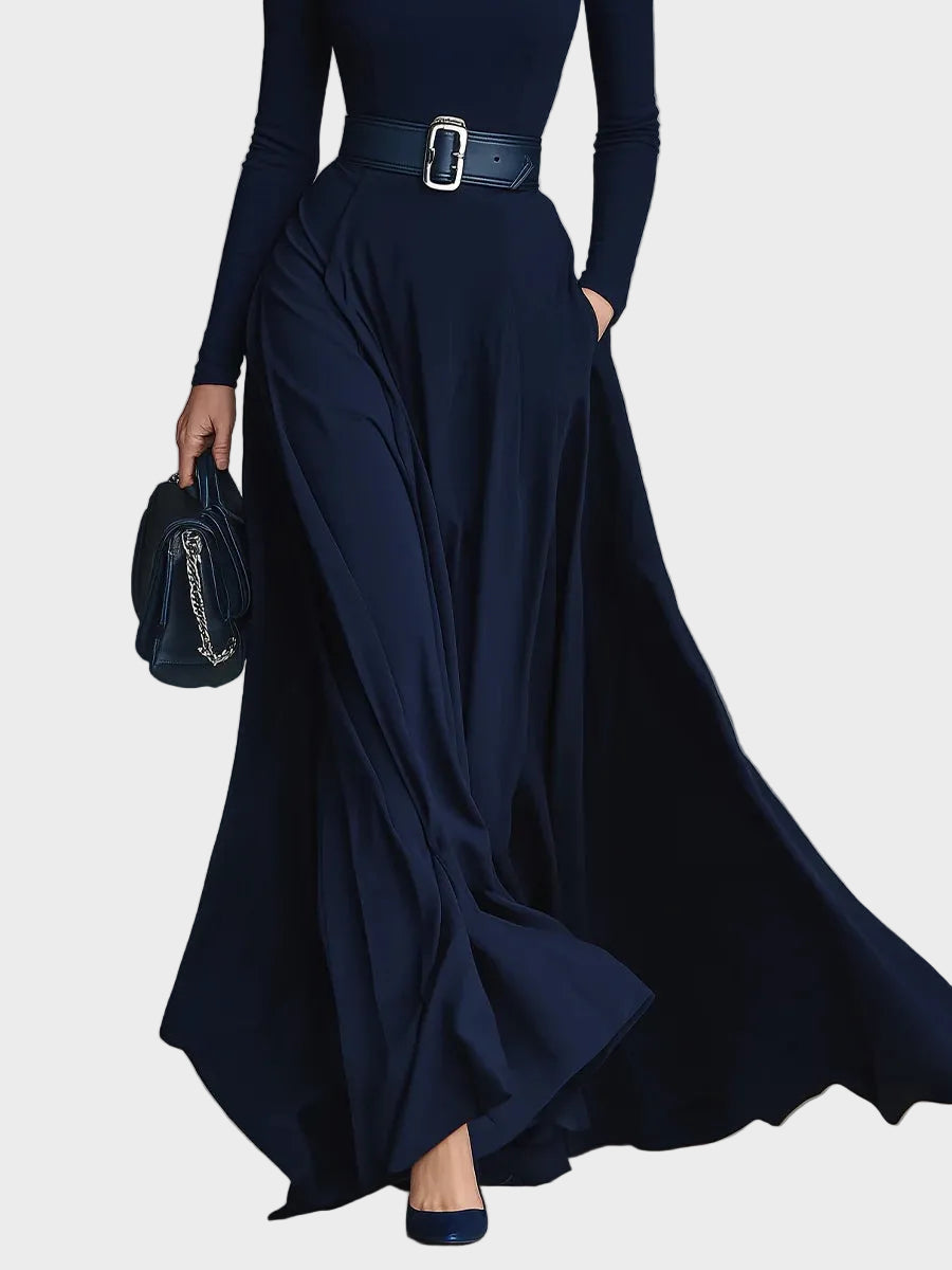Abito Maxi in Maglia con Collo Alto - Cornelia di Amora Moda, foto 3