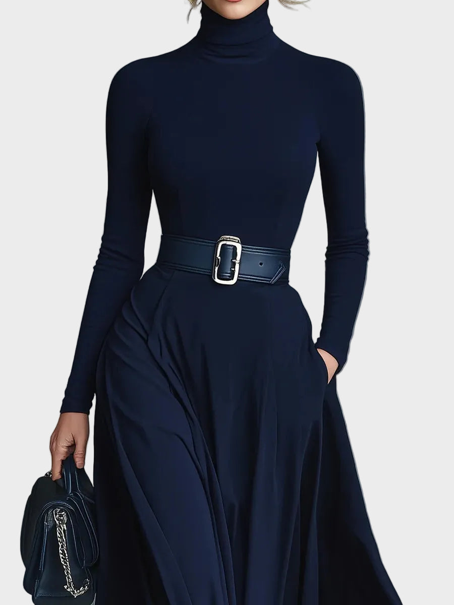 Abito Maxi in Maglia con Collo Alto - Cornelia di Amora Moda, foto 2