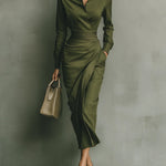 Abito Maxi Elegante e Aderente in verde - Caterina di Amora Moda