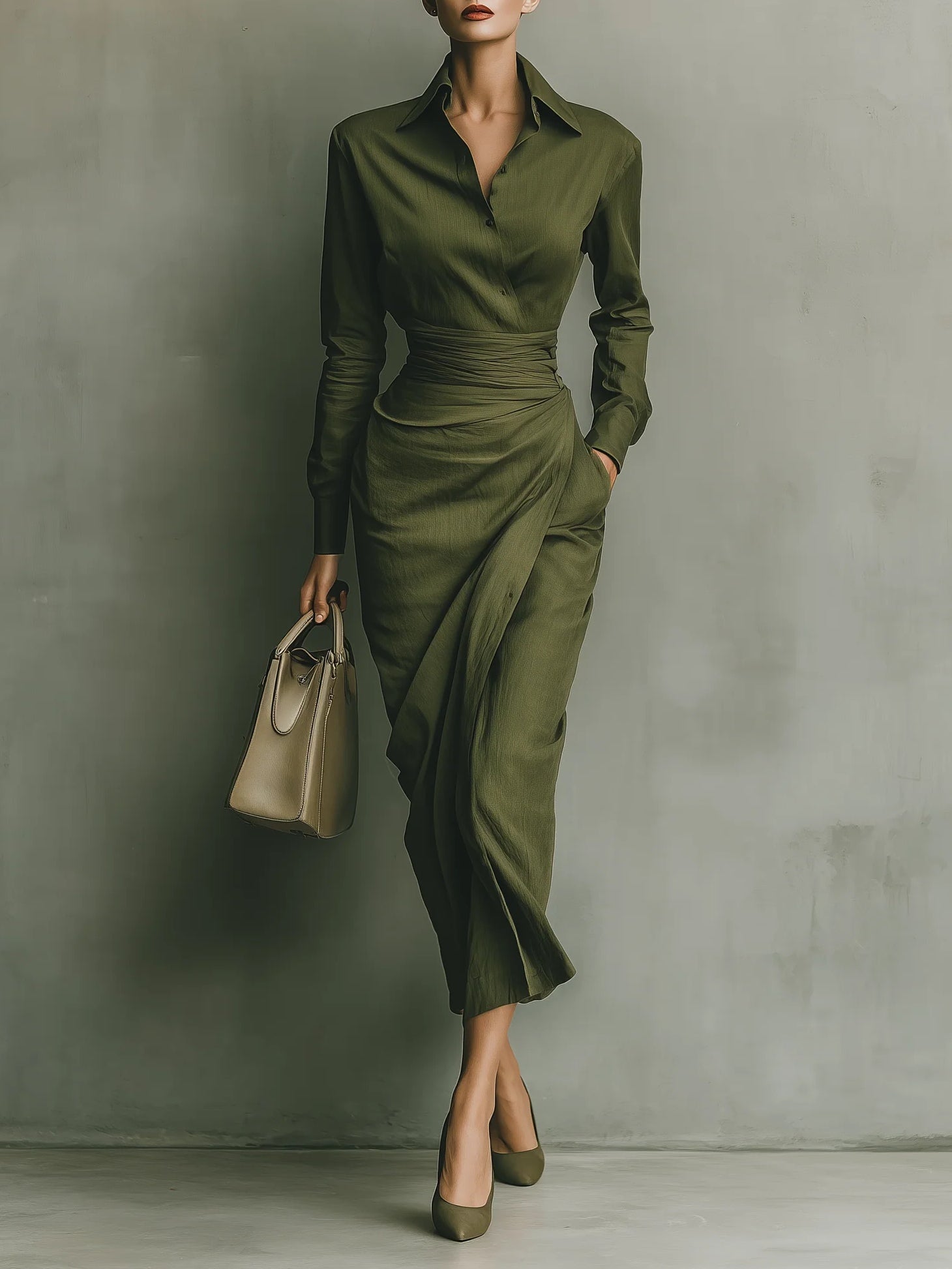 Abito Maxi Elegante e Aderente in verde - Caterina di Amora Moda