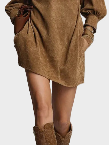 Abito Mini con Collo Alto - Mirella di Amora Moda, foto 3