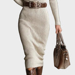 Abito Midi in Maglia con Cintura e Collo Alto - Gabriella di Amora Moda, foto 3