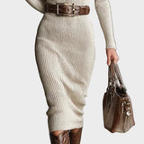 Abito Midi in Maglia con Cintura e Collo Alto - Gabriella di Amora Moda, foto 3