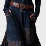 Abito Maxi in Camoscio Blu Navy con Cintura - Elena di Amora Moda, foto 8
